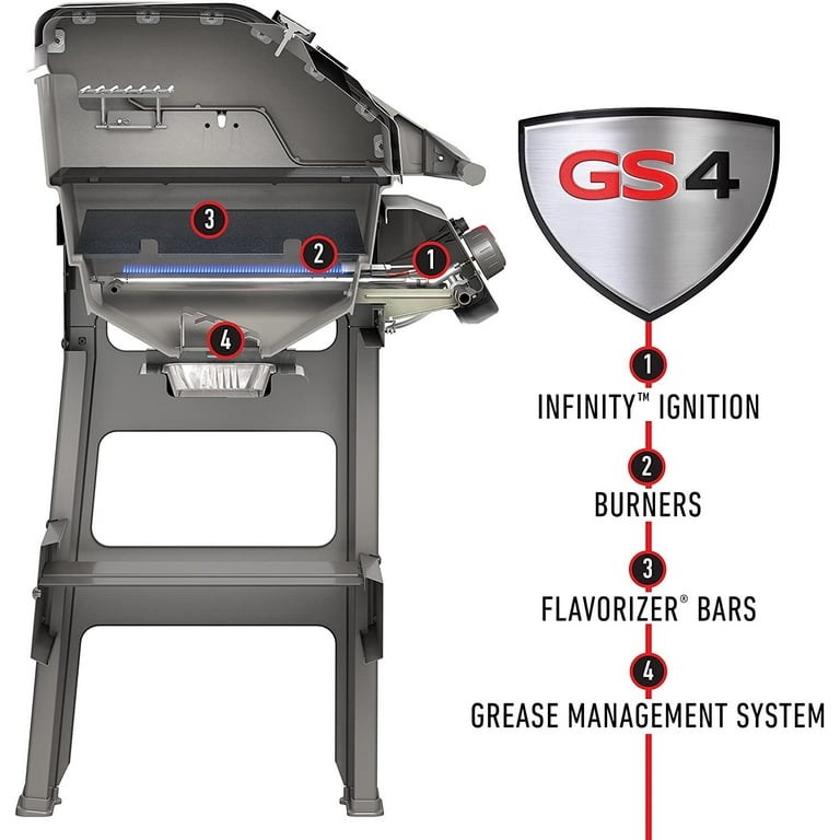 Weber Spirit II E-310 3-Burner Natural Gas Grill, Black with Side