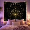 thumbnail image 2 of Floral Garden Lotus with Flower Linework Arched Sequence, Mystical Fantasy for Space Lovers, Galaxy Room Decor, Mother'S Day Gift, Tapestry Wall Hanging for Bedroom and Dorm, 2 of 7