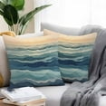 thumbnail image 2 of Abstract Ocean Outdoor Pillow Covers Pack of 2 Dark Blue Ripple Sunset Minimalist Art Waterproof Throw Pillow Covers Decorative Cushion Cases for Patio Garden Tent Balcony Couch 18x18 inch, 2 of 8