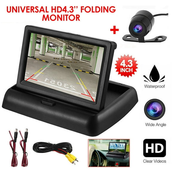 4.3inch HD Monitor Car Backup Reverse Camera Rear View Parking License Plate System