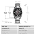 thumbnail image 6 of BERNY Men's Quartz Watch - Volcanic-Inspired Design, Japanese Movement, 10ATM Waterproof Dress Wristwatch, AR Coating Sapphire Crystal Super Luminous, 6 of 11