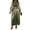 #0007-Green, variant on Uootdi Womens Satin Dresses Long Puff Sleeve Round Neck Pleated Maxi Dresses Formal Dresses Elegant Evening Style Gift
