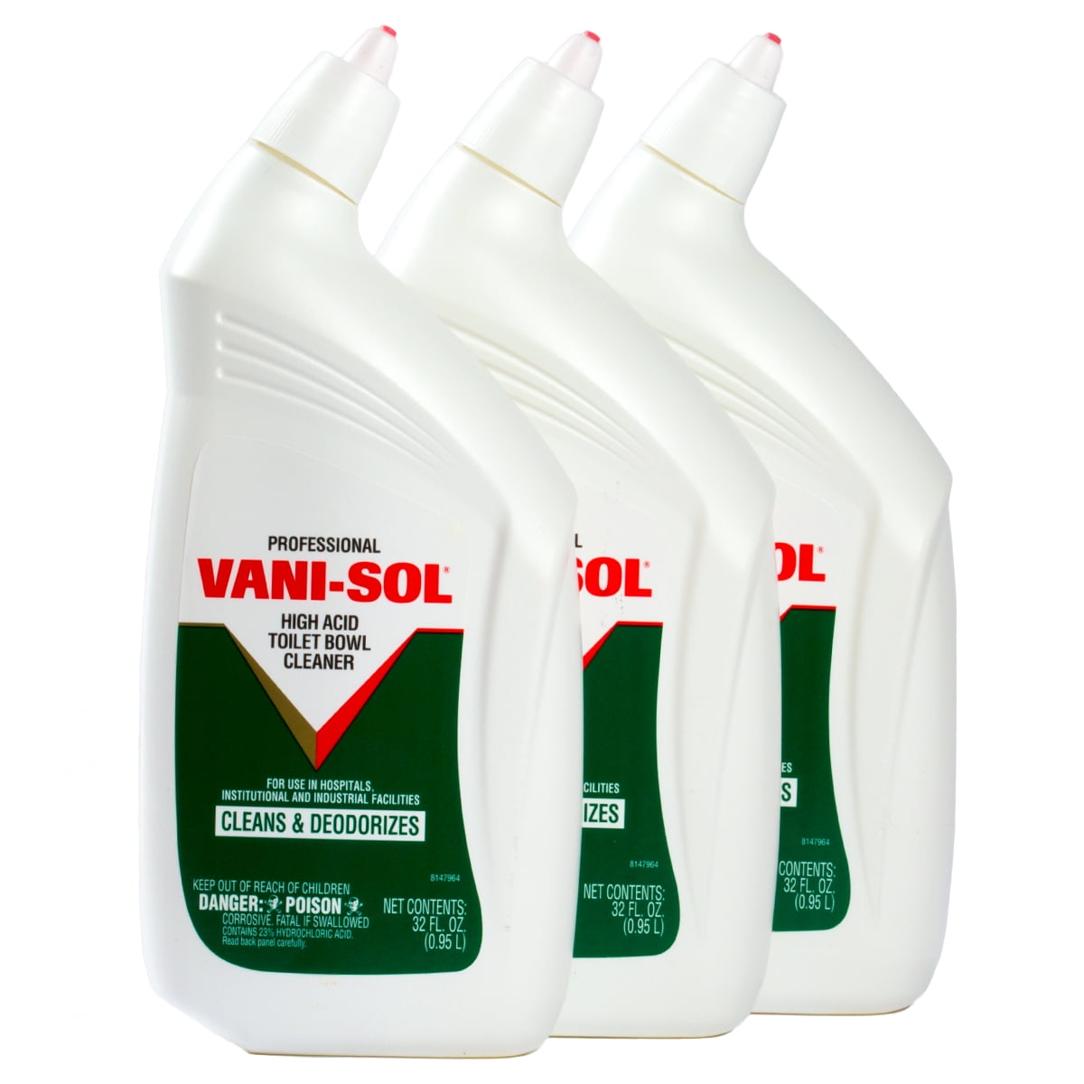 3 Vanisol 32oz Bottles Professional Liquid High Acid Toilet Bowl