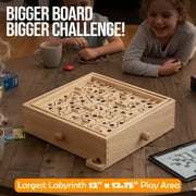 Sterling Games Large Wooden Labyrinth 13.5 x 13 Tilt Maze Game with 60 Waypoints for 6 Years and Up