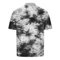 thumbnail image 4 of Blusa y camisa de manga corta con cuello vuelto para hombre, informal, holgada, a la moda, con botones estampados, blusa de manga corta con cuello vuelto para hombre, top de poliéster para hombre, 4 of 5