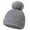 Gray, variant on CYRBOKO Baby Girls Beanies with Pompom, Cotton Thermal Snow Winter Skiing Hats Beige Size 0-12 Months