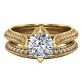 thumbnail image 5 of 1.55 CT Knife Edge Pavé Set Diamond Wedding Ring with Band 14K Gold ( G , SI ), 5 of 6
