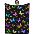 thumbnail image 2 of Ultra Soft Butterfly Blanket Cozy Warm Flannel Throw Blankets for Bedroom Living Couch Sofa Kids Adults 60"x50", 2 of 6