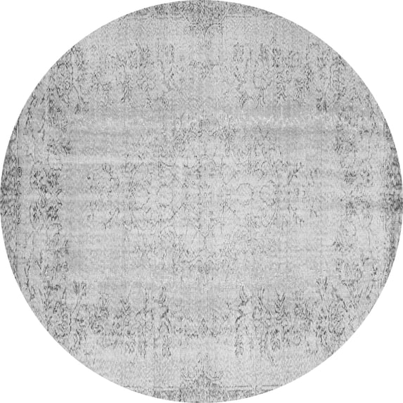 Ahgly Company Indoor Round Abstract Gray Contemporary Area Rugs, 7' Round