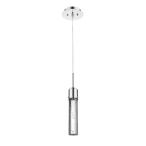 Soffi Mini Chrome Pendant Lights with Bubble Glass Cylinder Shade