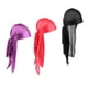 thumbnail image 5 of 3 piezas de sombrero pirata de seda Durag para hombre y mujer, con cola larga, para la caída del cabello Negro + Rojo + Morado, 5 of 5