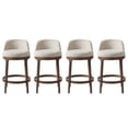 thumbnail image 3 of Christopher Knight Home 33"H Wooden Beige Upholstered Counter Stools with Round Seat, Walnut Finish, Set of 4, 3 of 9
