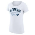 thumbnail image 2 of Women's G-III 4Her by Carl Banks White Memphis Grizzlies Super-Slim Fit Lightweight Filigree Logo T-Shirt, 2 of 3