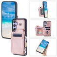 thumbnail image 6 of Compatible with Samsung Galaxy A54 5G PU Leather Clasp Flip Zipper Purse Case, with Shoulder Strap Lanyard for Women Credit Card Holder Cell Accessories Phone Cover for Samsung Galaxy A54 5G, Rosegold, 6 of 9