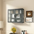 thumbnail image 5 of 27.56"Modern Wall Cabinet with Glass Doors, Bathroom Cabinet with Featuring Three-tier Storage for Entryway Living Room, Bathroom or Dining Room, Dark Gray, 5 of 7