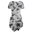 thumbnail image 2 of Made by Johnny Women's Short Sleeve All Over Tie-Dye Tunic Top XXL WHITE_BLACK, 2 of 6