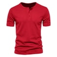thumbnail image 7 of YNGKMEA Men's Henley Shirts Casual Short Sleeve Slim Fit T-Shirt Gym Workout Athletic Shirt Tees with Button, 7 of 7