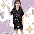 thumbnail image 4 of RTKFRFLM Girls Outfits Outfits Set Kids Silk Like Printed Outfits Set Casual Loungewear Loose Fit Elastic Waist Clothing sets Loungewear,Size 8 Years-9 Years, 4 of 6
