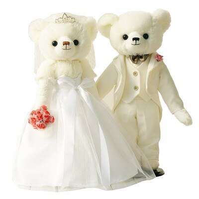 Nuevo caliente Disney Anime dibujos animados parejas juguete de peluche Ted vestido de boda lindo osito perdido mantequilla regalo de boda 35cm zhangmengya LED