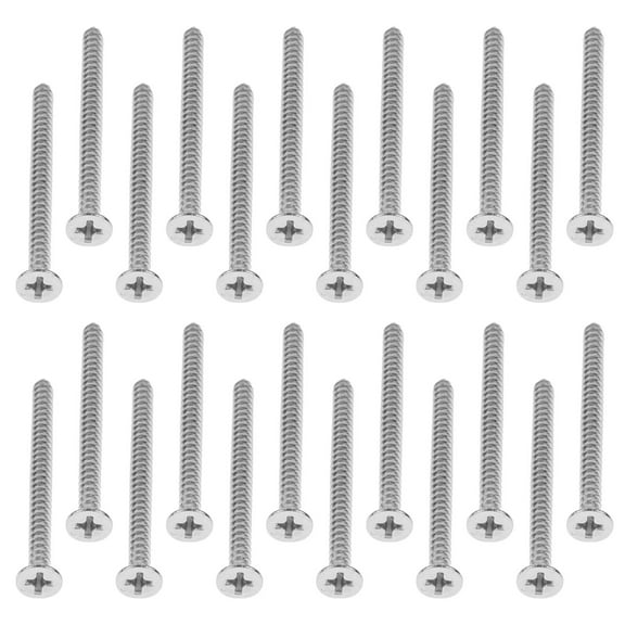 IDEANATEGRATE 50Pcs Cylindrical Silver Self Tapping Screws for Door and Window Installation 1.89X0.28X0.28in