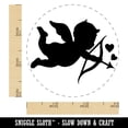 thumbnail image 2 of Cupid with Arrow Hearts Valentine's Day Silhouette Self-Inking Rubber Stamp Ink Stamper - Pink Ink - Small 3/4 Inch, 2 of 7