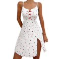 thumbnail image 2 of Endives Women's Nightgown Sleepshirt Heart Print Flared Slit Out Halter Sleepdress Comfortable Lounge Dress Night Wear Summer Nightgown, 2 of 6