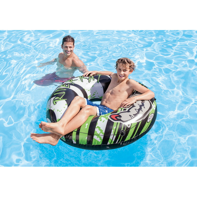 Intex Inflatable Green and Black Unisex Round River Rat Pool, Lake and  River Water Float, Ages 9+
