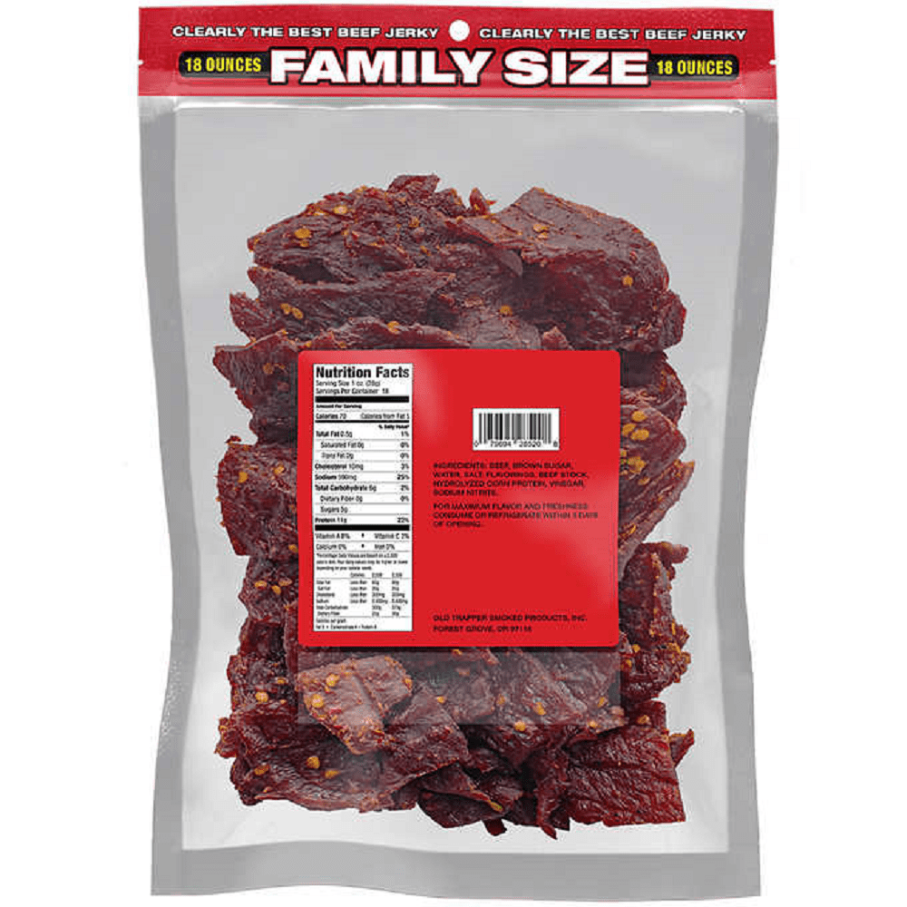 Old Trapper 28521T Family Size Spicy Beef Jerky, 18 oz.