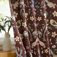 thumbnail image 3 of THD Florencia Floral & Birds Patterned Window Back Tab Rod Pocket Curtains Bedroom - Light Blocking Darkening Window Panels, Set of 2, 3 of 8