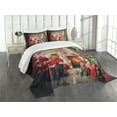 thumbnail image 3 of Ambesonne Santa Quilted Bedspread Set 3 Pcs, Santa Reading Letter Home, Queen Size, Multicolor, 3 of 5