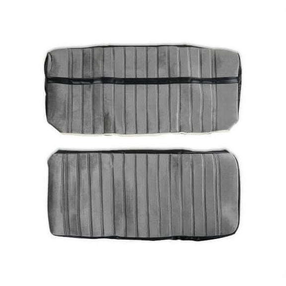Brothers Trucks 05-290 Seat Upholstery Kit - Silver Cloth/Black Vinyl Trim