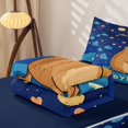 thumbnail image 5 of Erosebridal Cartoon Capybara Animals Zipper Twin Comforter Sets with Fitted Sheet and 2 Pillowcases,Night Moon Heart Art Zipper Bedding Set For Girls,Navy Blue Reversible,4 Pieces, 5 of 7