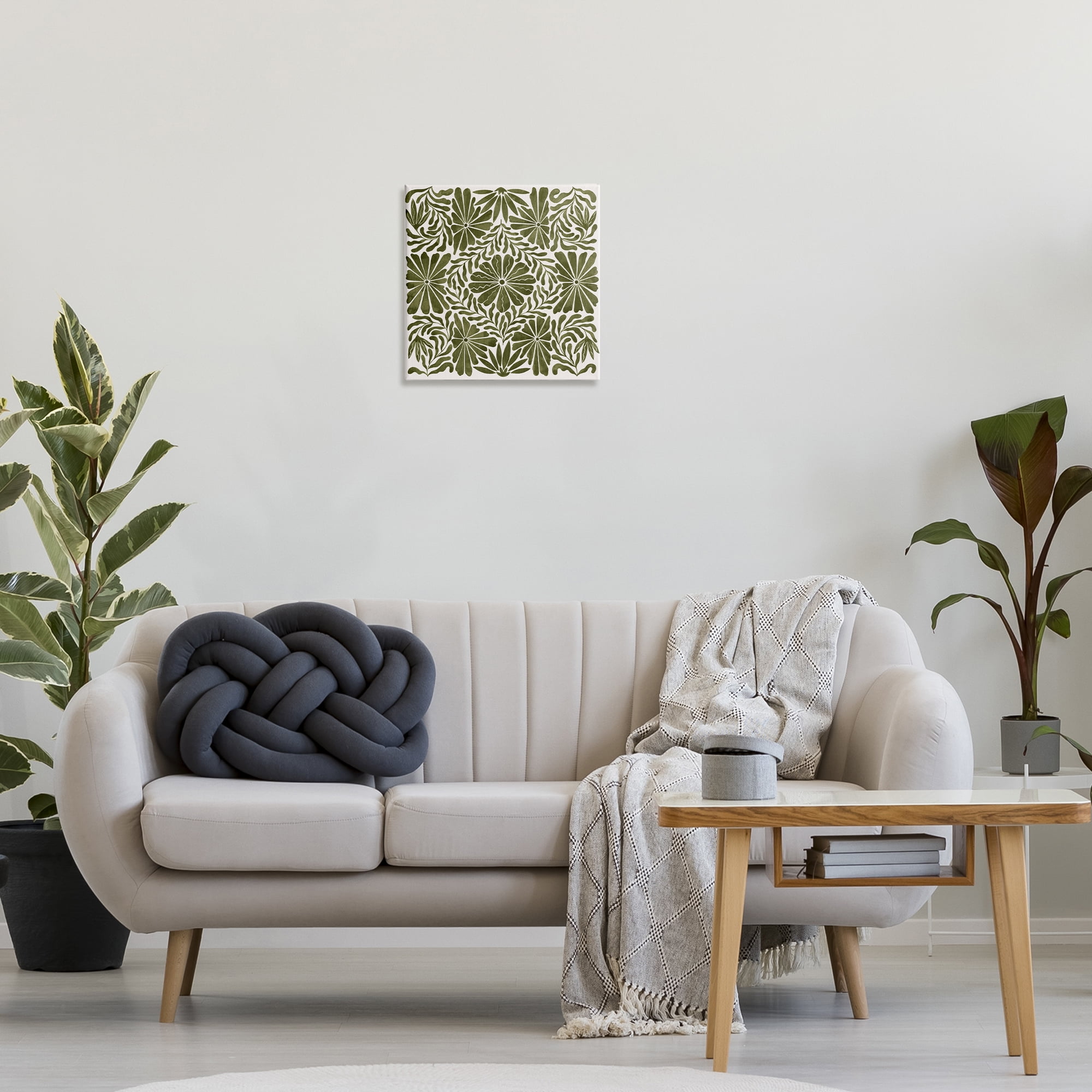 Stupell Industries Centric Circular Flowers Abstract Painting Wrapped Canvas Art Print Wall Art, 17 x 17
