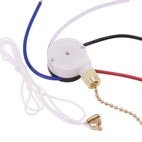 Ceiling Fan Switch Kit 3 Speed 4 Wire,ZE-208S Pull Wire Switch Silver