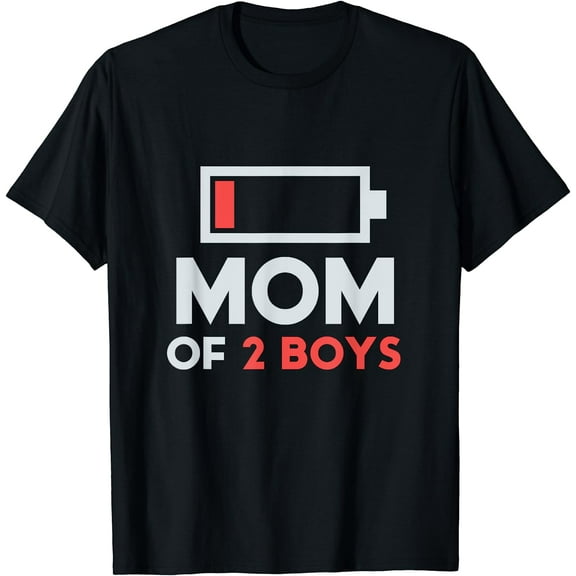 Mom of 2 Boys Shirt Gift from Son Mothers Day Birthday Women T-Shirt