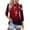 A009_Wine, variant on Women's Golf Polo Shirt 3/4 Sleeve Quarter Zip Up T-Shirt Plus Size Gradient Tunic Tops Blouses