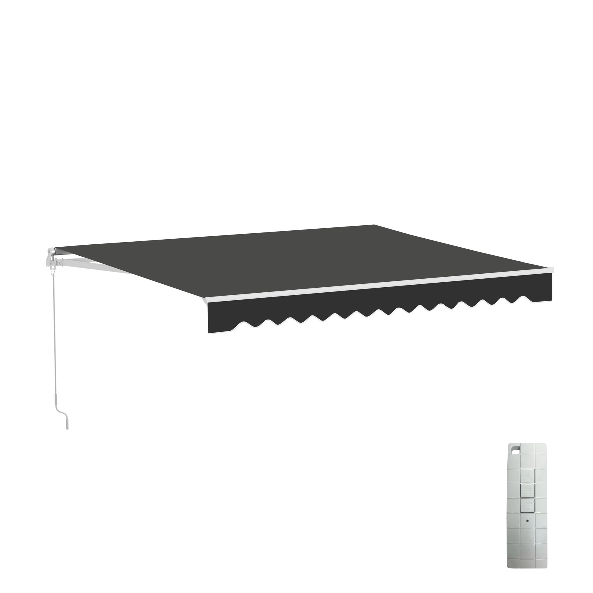 ALEKO 13 x 10 ft Black Motorized Retractable Patio Awning