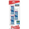 Pentel Hi-Polymer Block Eraser, Large White Erasers 3-Pk