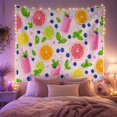 thumbnail image 2 of Scattered Arrangement Fruity With Summery Elements Soft Pale, Mystical Fantasy for Space Lovers, Galaxy Room Decor, Valentine's Day Gift, Tapestry Wall Hanging for Bedroom and Dorm, 2 of 7