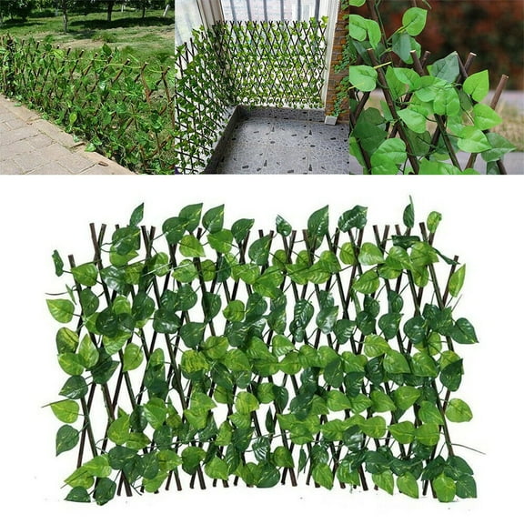 linyes Artificial Ivy Fence Expanding Trellis Garden Screening Fence Privacy Screen Artificial Ivy Leaves Simulated Fence Leaf Plant