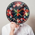 thumbnail image 6 of Yayeee Wall Clock Battery Operated 9.5" Silent Quartz Non-Ticking for Living Room Decor, Red Abstract, 6 of 8