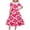 #0286-Watermelon Red, variant on Cowsor Big Girls Short Sleeve V Neck Dress Valentine Heart Print Waist Cinched Turn Down Collar Comfortable Holiday Party Outfit for 5 to 14 Years Old