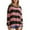 Pink, variant on Hoodless Sweatshirt Women's Fashionable Loose Fitting Casual Color Blocking Stripe Round Neck Long Sleeved Top Pullover Sweatshirt