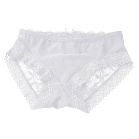 

Quealent Underpants For Women Color Lace Bowknot Thong Ladies Panties Solid Low-waist Sexy Briefs Women s Panties White One Size