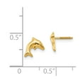thumbnail image 5 of Auriga Fine Jewelry 14K Yellow Gold Dolphin Stud Earrings for Women (L-8mm, W-5mm), 5 of 6