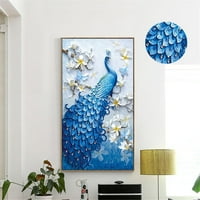 Peacock 5D DIY Diamond Painting Kit Full Drill Diamond Embroidery ,Rhinestone Crystal Cross-Stitch Craft for Wall Decor