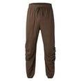 thumbnail image 2 of LEEy-World Cargo Pants for Men Men's Gym Jogger Pants Casual Workout Track Pants Running SweatPants with Zipper Pockets Brown,3XL, 2 of 5