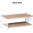 thumbnail image 3 of Modern Farmhouse Coffee Table with 2-Tier Storage - Light Coffee Finish, 3 of 7