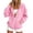 Pink, variant on Zip Up Hoodie Women Fall Winter Long Raglan Sleeve Loose Plain Hooded Sweatshirt with Pockets Casual Jacket Outerwear