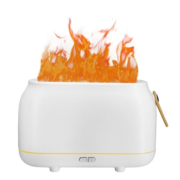 Vipsafe Flame Diffuser, 3 Flame Colors Light Essential Oil Diffuser for Home, Office, White